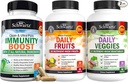 BioSchwartz Daily Fruits and Veggies Supplement + 17 in 1 Immune Support with Antioxidants - 2 Month Supply for Women and Men
