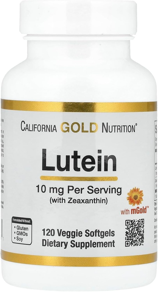 120 Veggie Softgels of California Gold Nutrition Lutein with Zeaxanthin, 10 mg