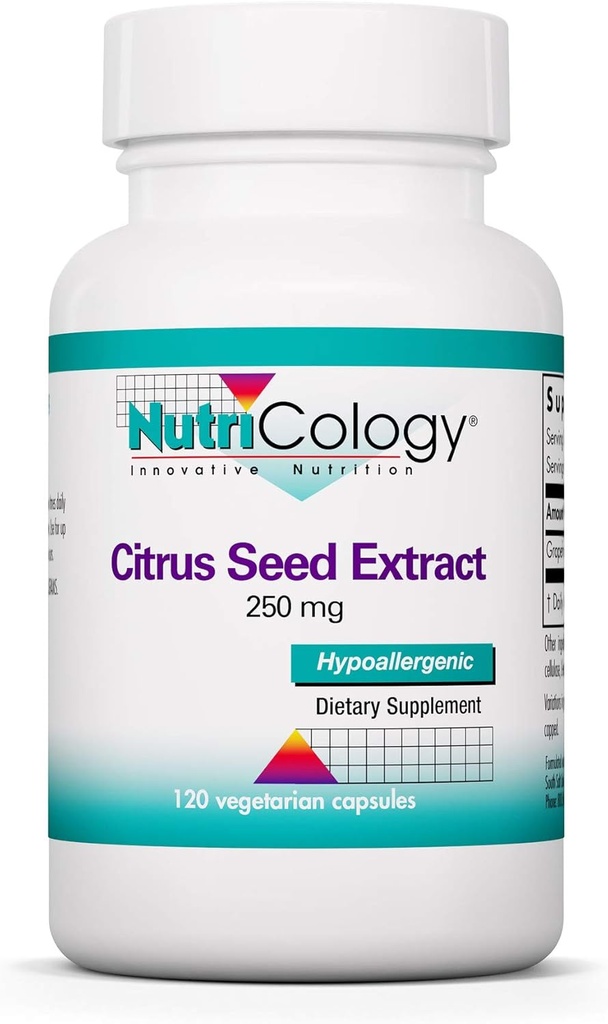Nutricology Grapefruit Seed Extract Supplement - 500mg Capsules, Supports Metabolism, Contaminant Free, Vegetarian - 120 Count