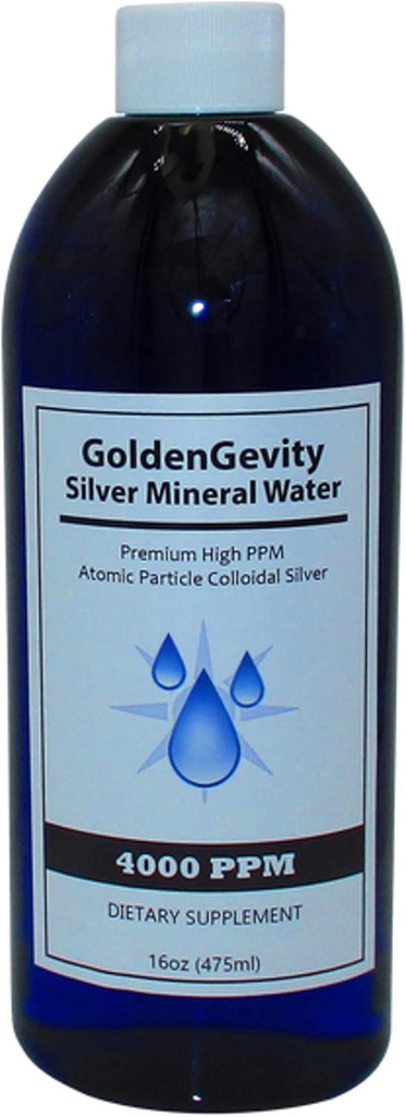 16 oz GoldenGevity Bioactive Atomic Colloidal Silver 4000 PPM | Non-Toxic Trace Mineral Immune Support Supplement