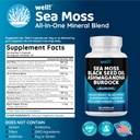 Super Antioxidant Supplement with Sea Moss, Black Seed Oil, Ashwagandha, Bladderwrack, Maca, Turmeric, Manuka Honey, Dandelion, and Black Pepper - 180 Capsules