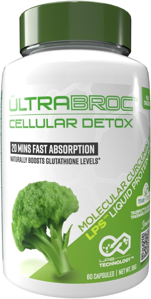 Detoxification Supplement with Broccoli Seed Extract & LPS Curcumin for Liver Support & Antioxidant Benefits - 60 Veg Capsules