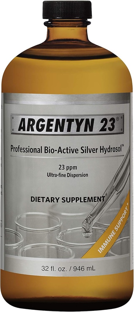 32 oz Natural Immogenics Argentyn 23 Silver Hydrosol - Pure Ionic Silver Supplement
