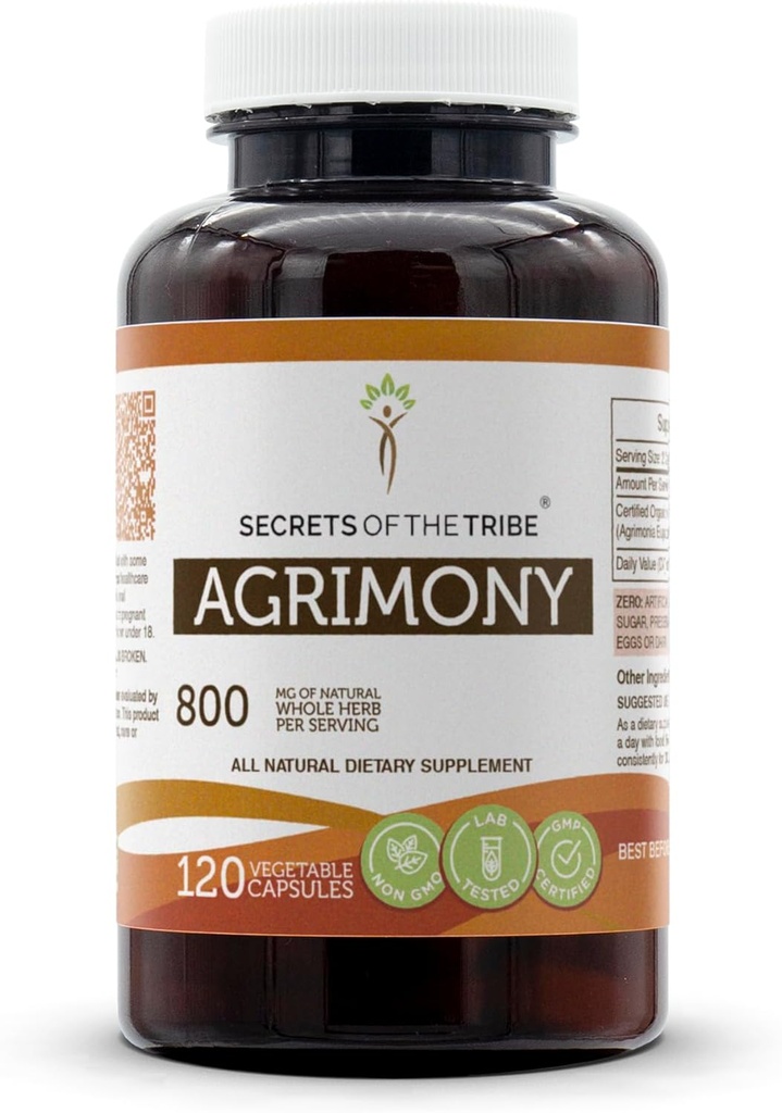 Agrimony (Agrimonia Eupatoria) Dried Herb Capsules - 800mg, 120 Count by Secrets of the Tribe