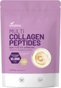 16 Oz VivoNu Multi Collagen Peptides Powder with Hyaluronic Acid, Biotin & Vitamin C - Unflavored Hydrolyzed Protein Peptides Blend for Keto & Paleo Diets - Easy Mix in Drinks - Type I, II, III, V, X - 1LB/1Pack