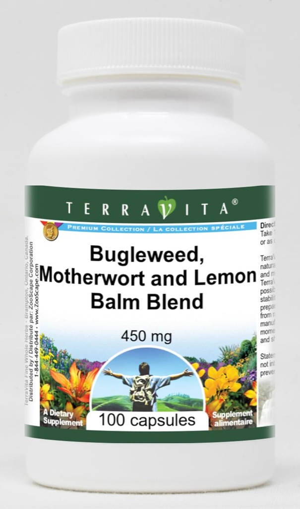 Thyroid Support Supplement with Bugleweed, Motherwort, and Lemon Balm - 450 mg (100 Capsules)