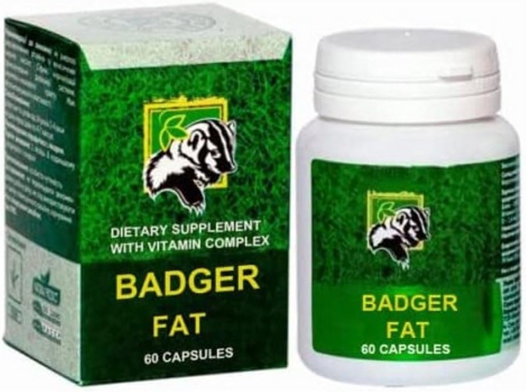 60 Capsules of Badger Fat: Rich in Polyunsaturated Fatty Acids - Natural Source