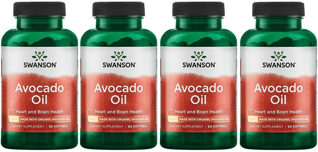 Organic Avocado Oil Softgels - Rich in Essential Fatty Acids - Natural Supplement (240 Softgels, 1g Each)