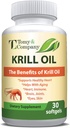 Antarctic Krill Oil Softgels with DHA and Astaxanthin - 500 mg Wild Krill Oil Supplement for Joints, Heart, Brain, and Immunity by Tomy & Company