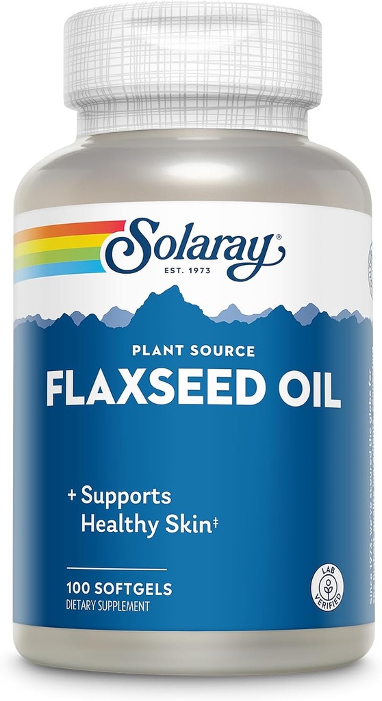 SOLARAY Flaxseed Oil Softgels - 1000mg, 100 Count Bottle