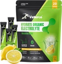 Veterco Electrolyte Powder Drink Mix with Vitamins & Minerals - Keto-Friendly Lemon Flavor Hydration Packets (20 Sticks)