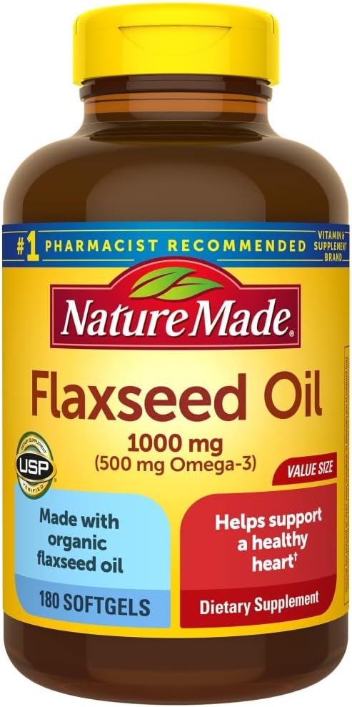 180-Count Nature Made Flaxseed Oil Softgels, 1,000 mg