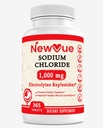 365 Tablets of Newvue Sodium Chloride 1000mg - Non-GMO & Gluten Free Salt Tablets for Hydration & Electrolyte Replacement