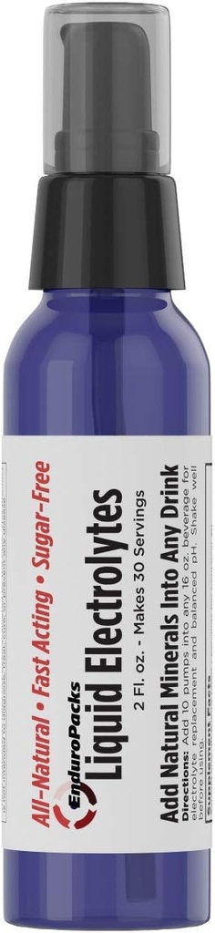 EnduroPacks Sugar-Free Liquid Electrolytes - Natural Ingredients | Zero Calories | 30 Servings