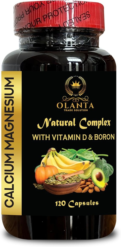 High Absorption Calcium Magnesium Complex Supplement for Muscle Support, Bone & Nerve Health - 120 Capsules