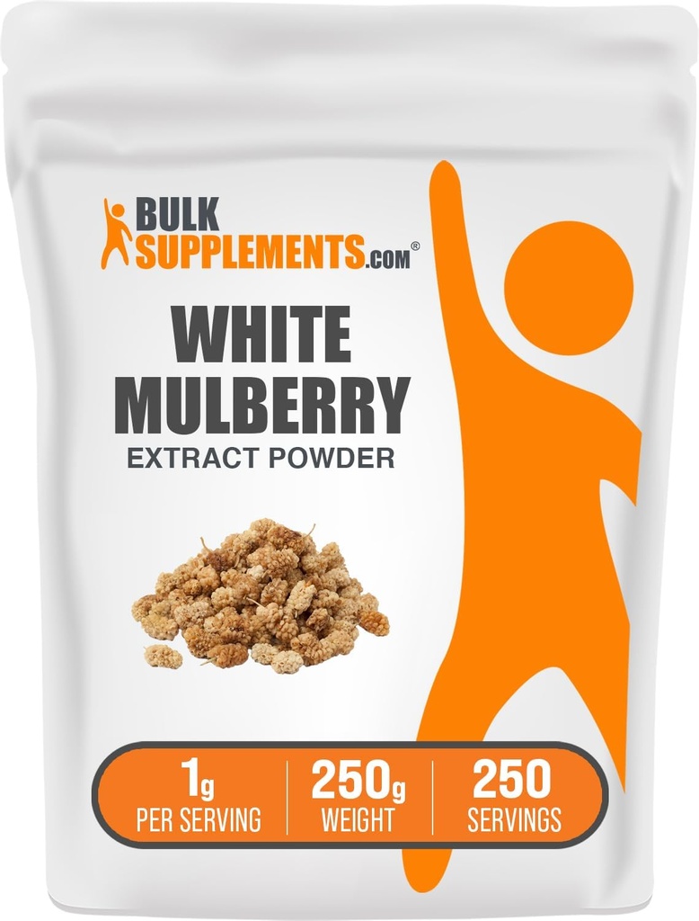 White Mulberry Leaf Extract 1000mg - Herbal Supplement, Gluten Free - 250g (8.8 oz) - BulkSupplements