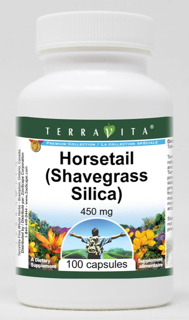 Horsetail (Shavegrass Silica) Supplement - 450mg - 200 Capsules - Pack of 2