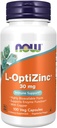 NOW Opti L-Zinc 30mg Capsules - 100 Count (Pack of 3) by NOW Foods