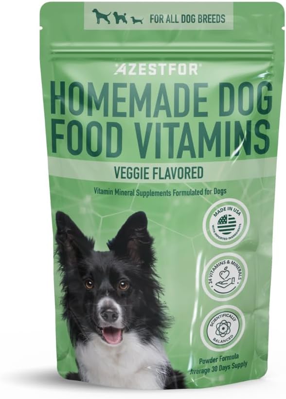 1lb Azestfor Veggie Flavor Dog Vitamins & Minerals Powder Supplement for Raw & Homemade Food