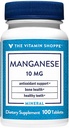Vitamin Shoppe Manganese 10MG: Antioxidant Supplement for Strong Bones & Teeth (100 Tablets)