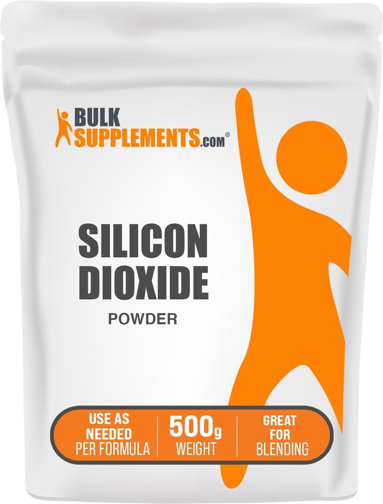 Food Grade Silicon Dioxide Powder - 500g (1.1 lbs) - Additive for Capsules - Anti-Caking Agent - Emulsifier - BulkSupplements
