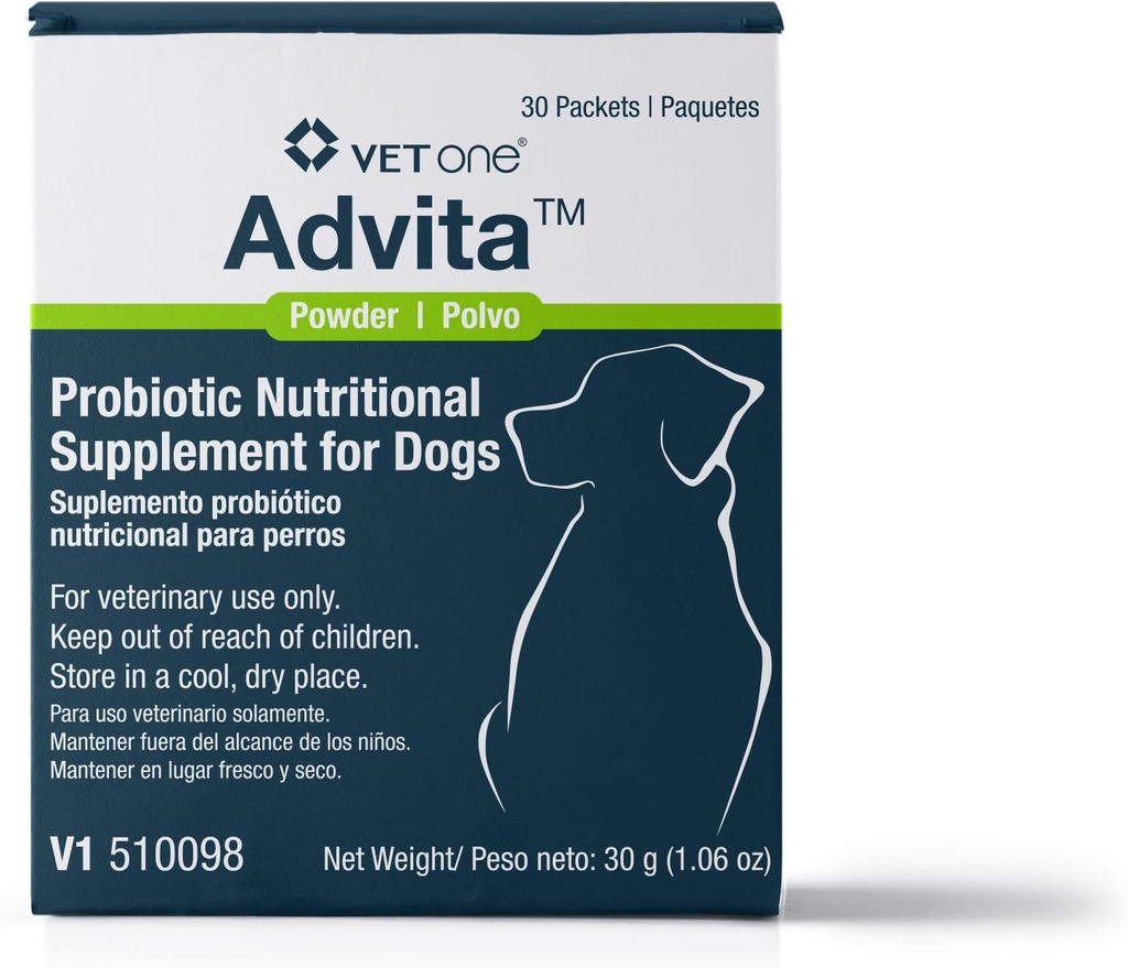 VetOne Advita Probiotic Nutritional Supplement for Dogs - 30 Packets, 1g each