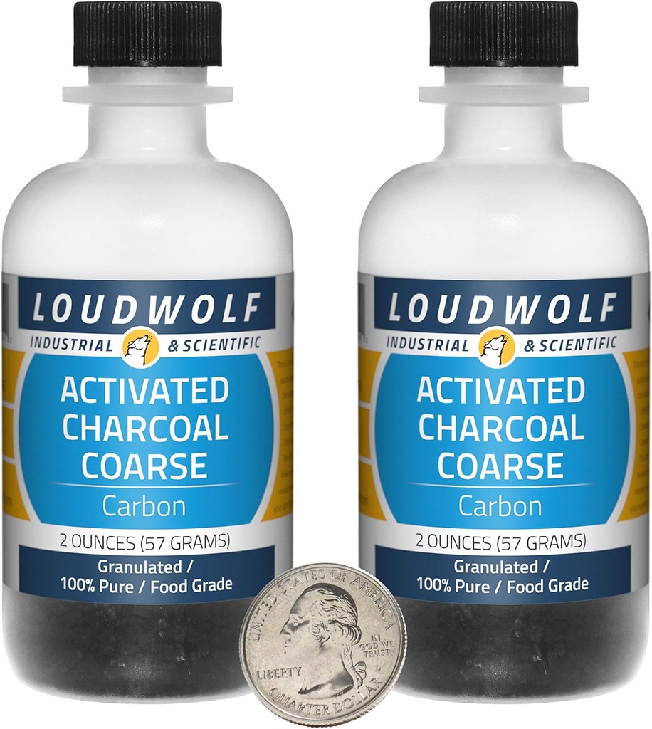 2 Bottles of Loudwolf Activated Charcoal - 4 Ounces Each - 100% Pure Food Grade Granules