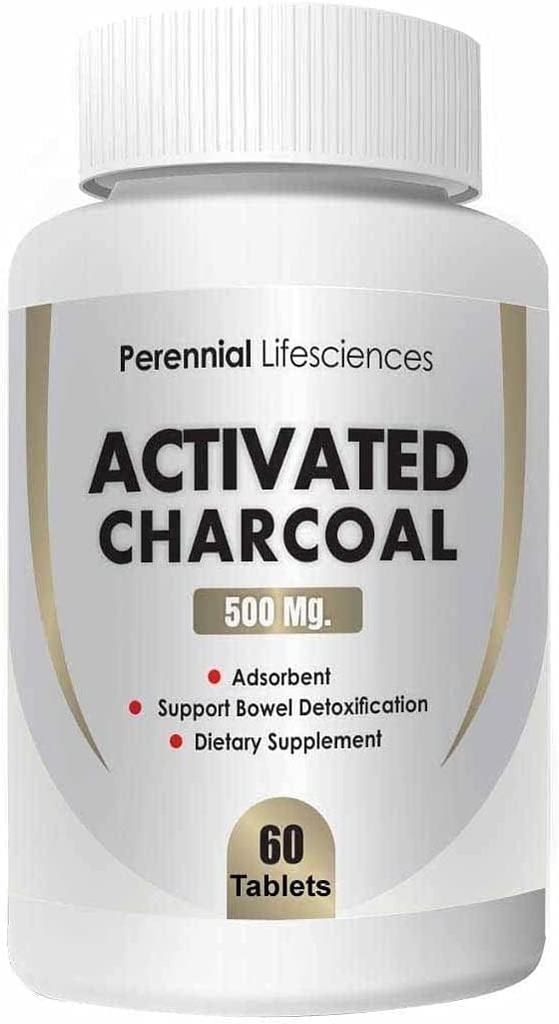 MIYUU Perennial Lifesciences Activated Charcoal Tablets - 500Mg, Pack of 60