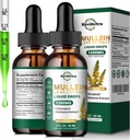 2 Pack ReviNutra Mullein Leaf Extract Liquid Drops - 1200mg Chlorophyll Lung Cleanse & Detox - Supports Respiratory, Immune, Digestive System