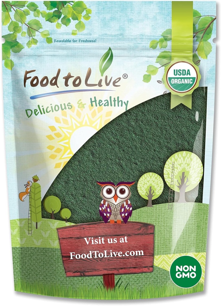 Organic Chlorella Powder 8 oz - Non-GMO Vegan Superfood Rich in Vitamins & Minerals, Great for Drinks