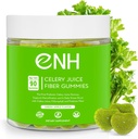 Organic Celery Juice Fiber Gummies - Daily Detox & Wellness Boost with Prebiotic Fiber & Chlorophyll (90 Count)