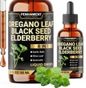 Immune Support Liquid Drops with Oregano Oil, Black Seed Oil, Elderberry, and More - 2 Fl Oz
