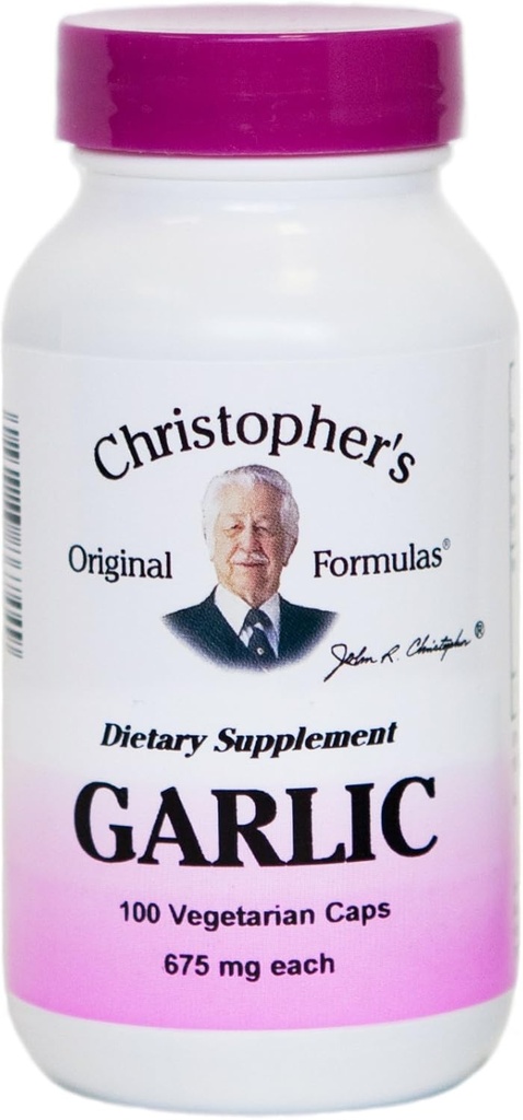 Garlic Supplement Capsules by Dr. Christopher - 100 Vegetarian Capsules