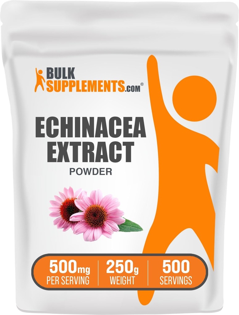 BulkSupplements.com Echinacea Extract Powder - Herbal Immune Support Supplement, Vegan & Gluten Free - 250g (8.8 oz) - 500mg per Serving
