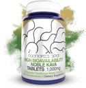Premium Noble Kava Tablets with High Bioavailability | 1,000mg | 30 Count | Enhanced Water Extract | 10% Kavalactones