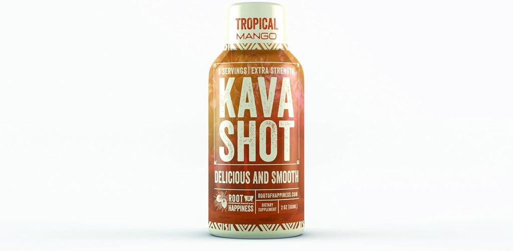 2oz Tropical Mango Kava Wellness Shot - Relaxing Non-Alcoholic Dietary Supplement