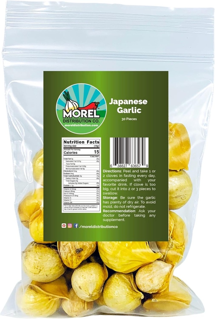 100% Natural Japanese Garlic - AJO Japones - 30 Count Bag