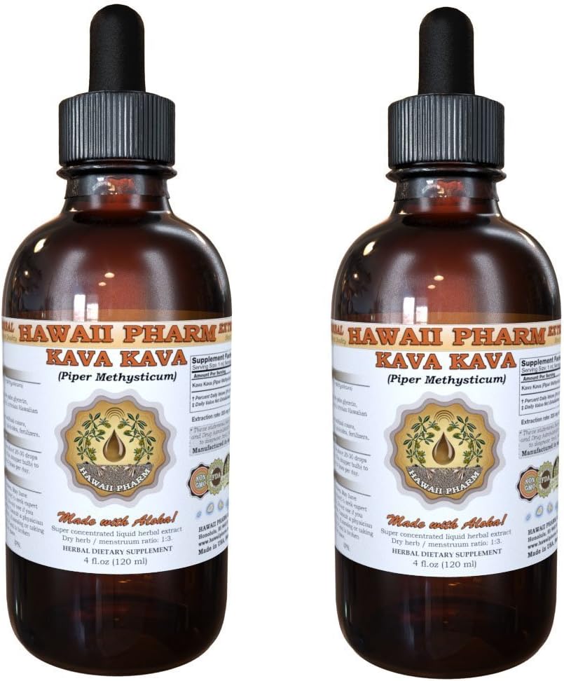 Double the Relaxation with Hawaii Pharm Kava Kava Liquid Extract - 2 Bottles x 4 oz