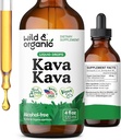 Organic Kava Kava Drops - 400mg Liquid Root Extract for Calmness & Relaxation - Vegan, Alcohol & Sugar-Free - 5-Month Supply