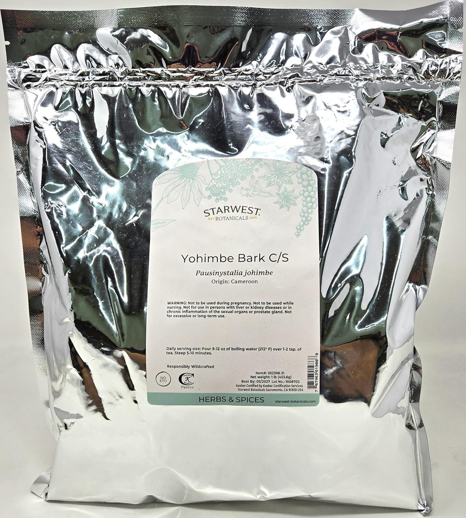 Wildcrafted Yohimbe Bark Cut & Sifted - 1 lb by Starwest Botanicals