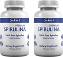 Organic Spirulina Superfood Supplement Capsules - 600mg Blue Green Microalgae for Immune System & Antioxidants - Vegan, Non-GMO, 240 Capsules (2 Pack)