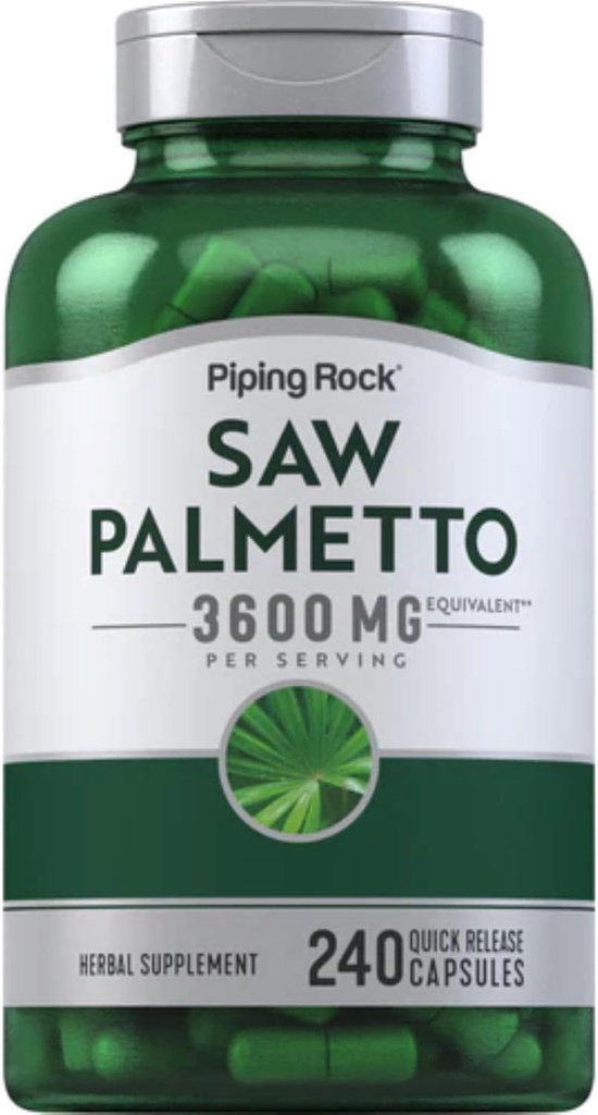 3600mg Saw Palmetto Extract Capsules for Men and Women - 240 Count - Non-GMO & Gluten Free