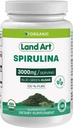 Certified Organic Spirulina Capsules - 180 Count - Vegan Superfood with Rich Minerals, Vitamins, and Proteins