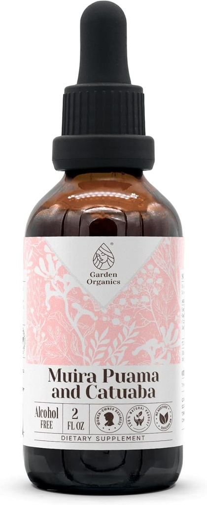 Organic Garden Muira Puama and Catuaba Tincture Extract - Alcohol-Free Immune System Booster - 100% Natural Liquid Drops - 2 fl oz