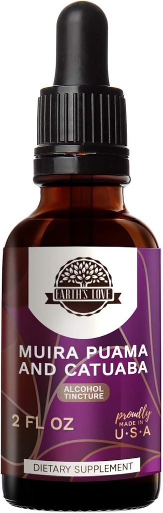 HerbEra Earth's Love - Muira Puama and Catuaba Herbal Tincture, Super-Concentrated Extract, 2 Fl Oz Bottle
