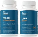 14-Day Colon Cleanse & Lung Health Supplements with Fiber, Herbs, Probiotics, Vitamin C - Gut and Lung Support - Non-GMO