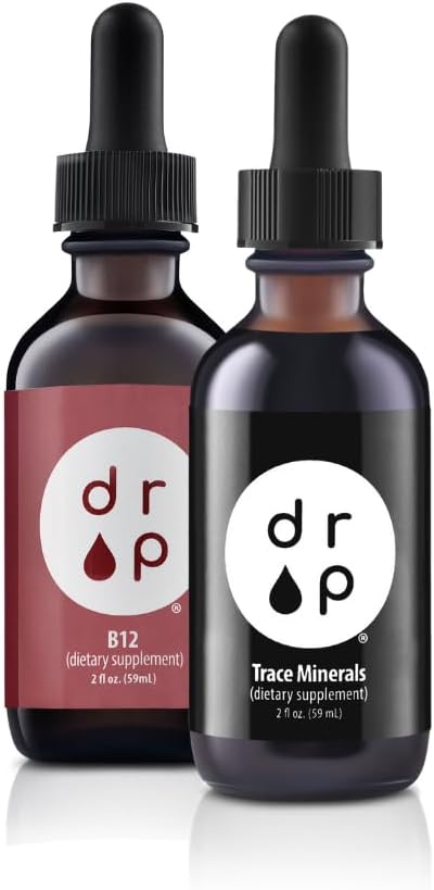 Organic Trace Minerals Electrolyte Drops with Vitamin B12 Bundle - 2 oz Liquid Drops