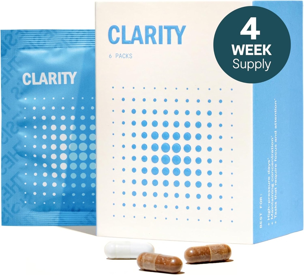 Daily Brain Support Supplements with Nootropics - Lion's Mane & Alpha GPC for Focus & Clarity (24 Servings)