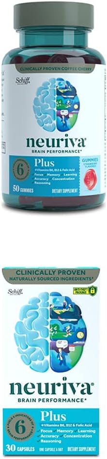 Nootropic Brain Support Bundle: Strawberry Gummies (50) + Capsules (30) - NEURIVA Supplement