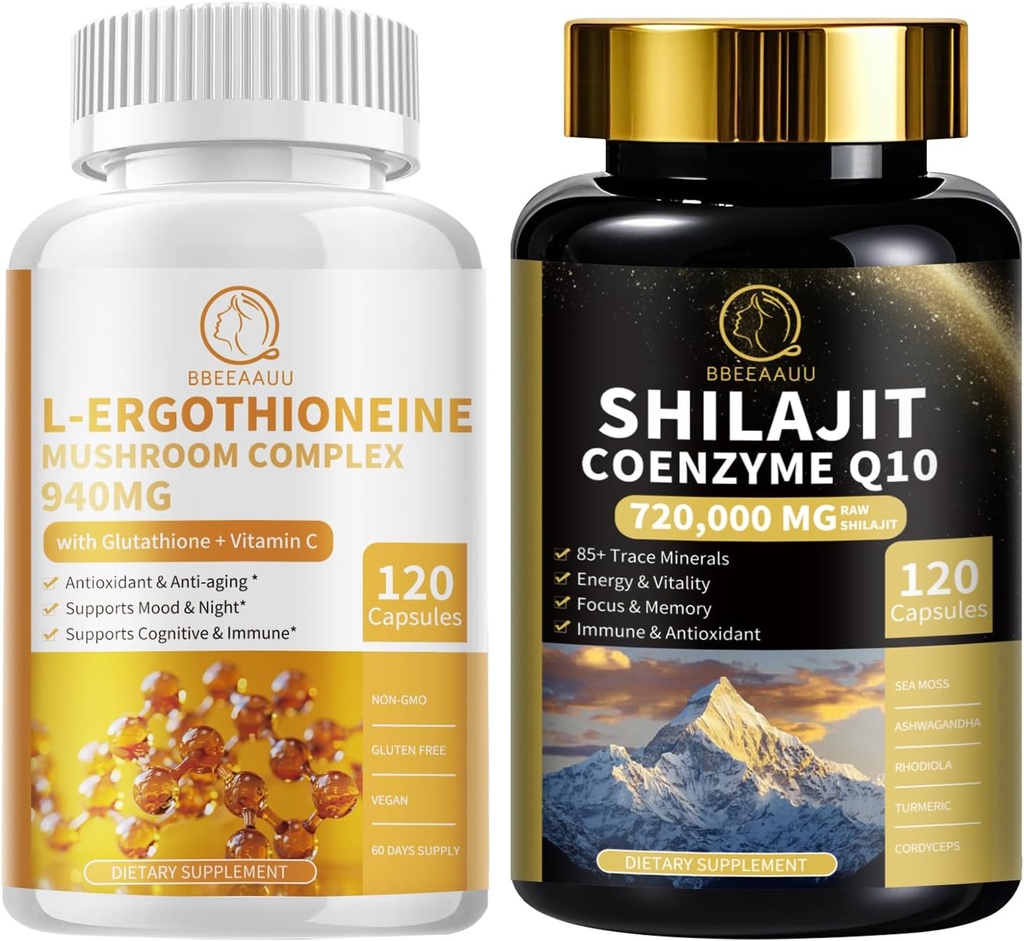 Shilajit Capsules with Sea Moss & Mushroom Complex - Natural Supplements for Health and Wellness
